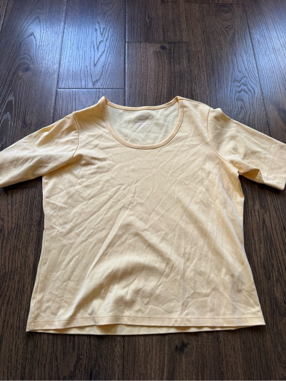 L.L. Bean Women's Short Sleeve Scoop Neck Top - butter Yellow